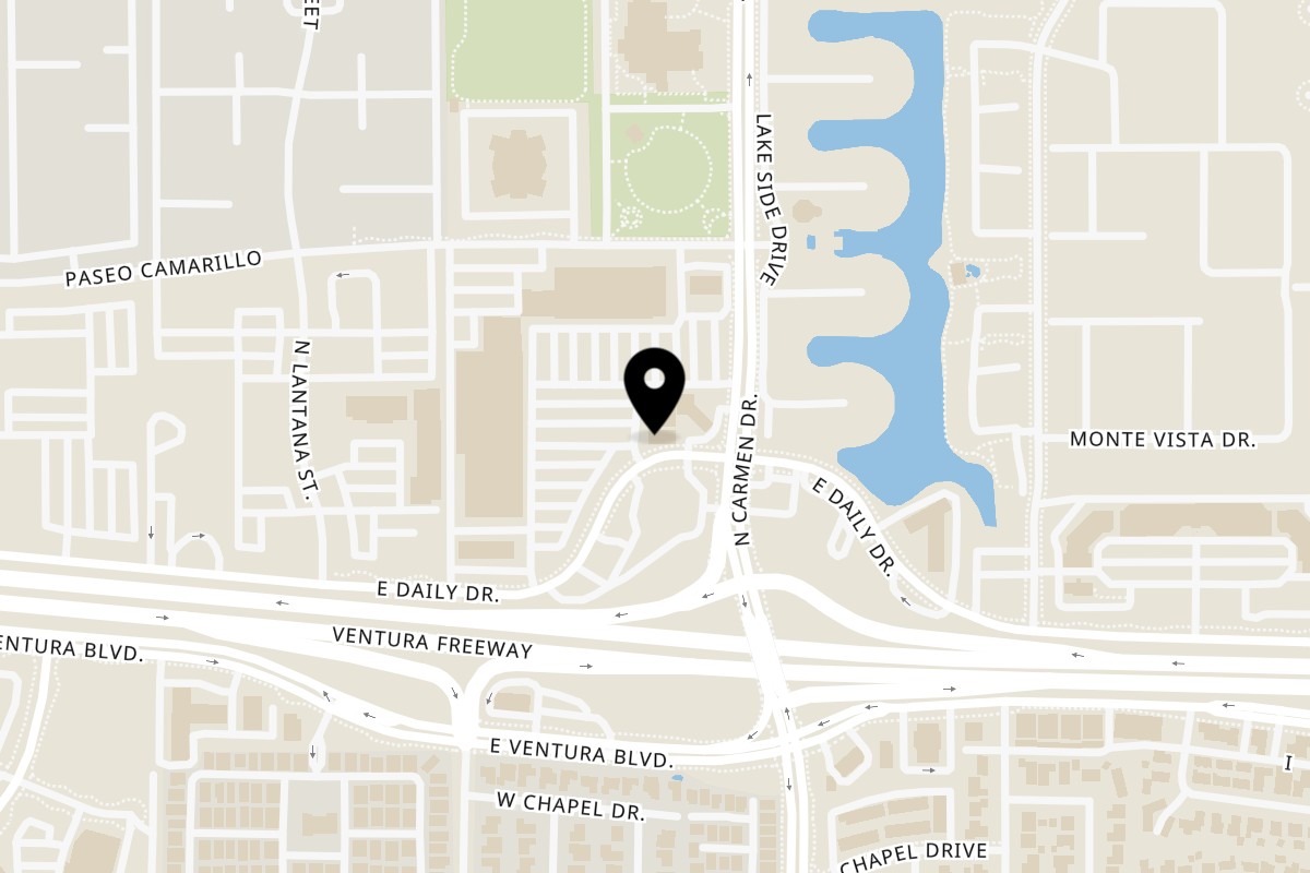 Map showing the location of Braxton's Kitchen on 317 Carmen Dr in Camarillo